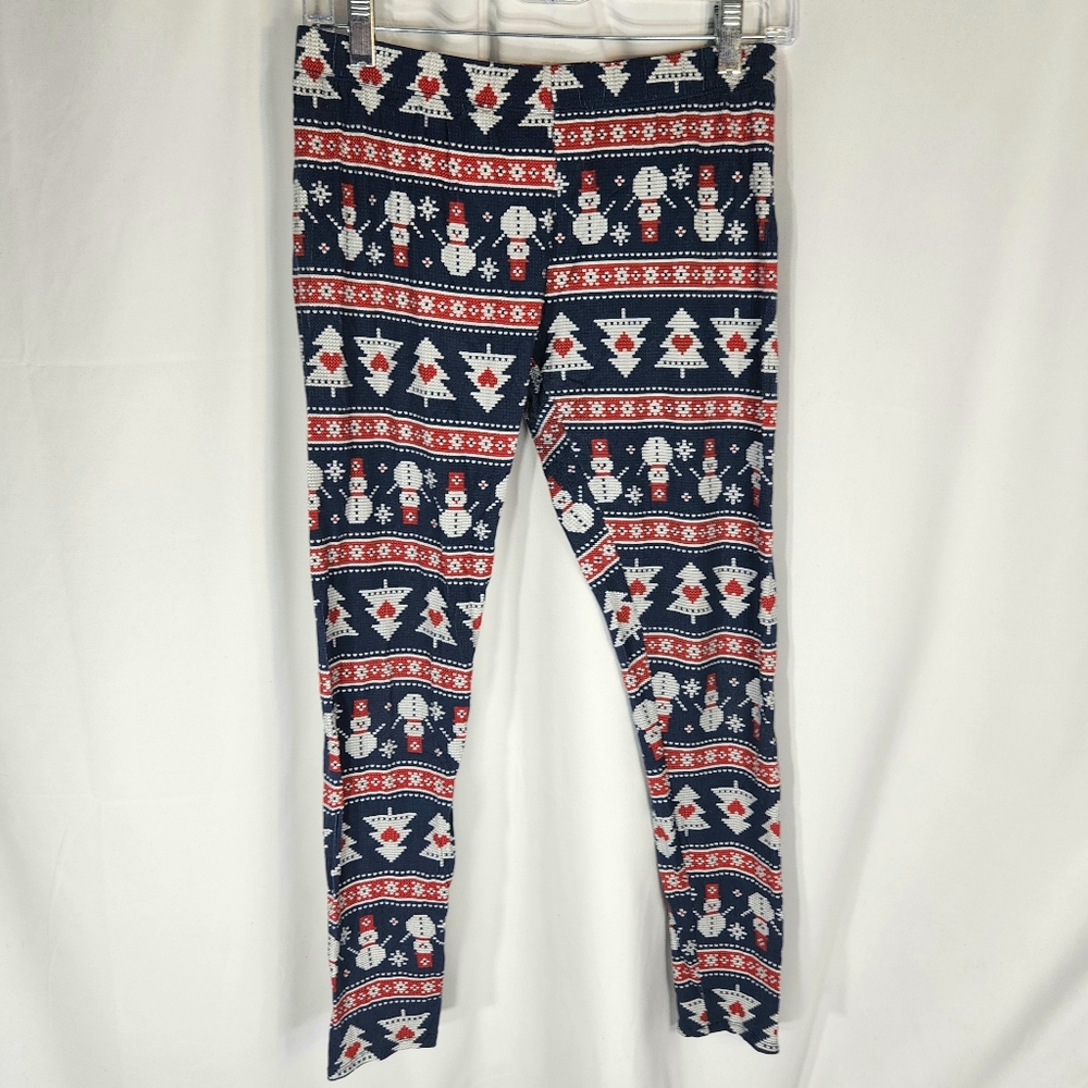 No Boundaries Snowman Fair Isle Christmas / Holiday Leggings Size Large (11-13)